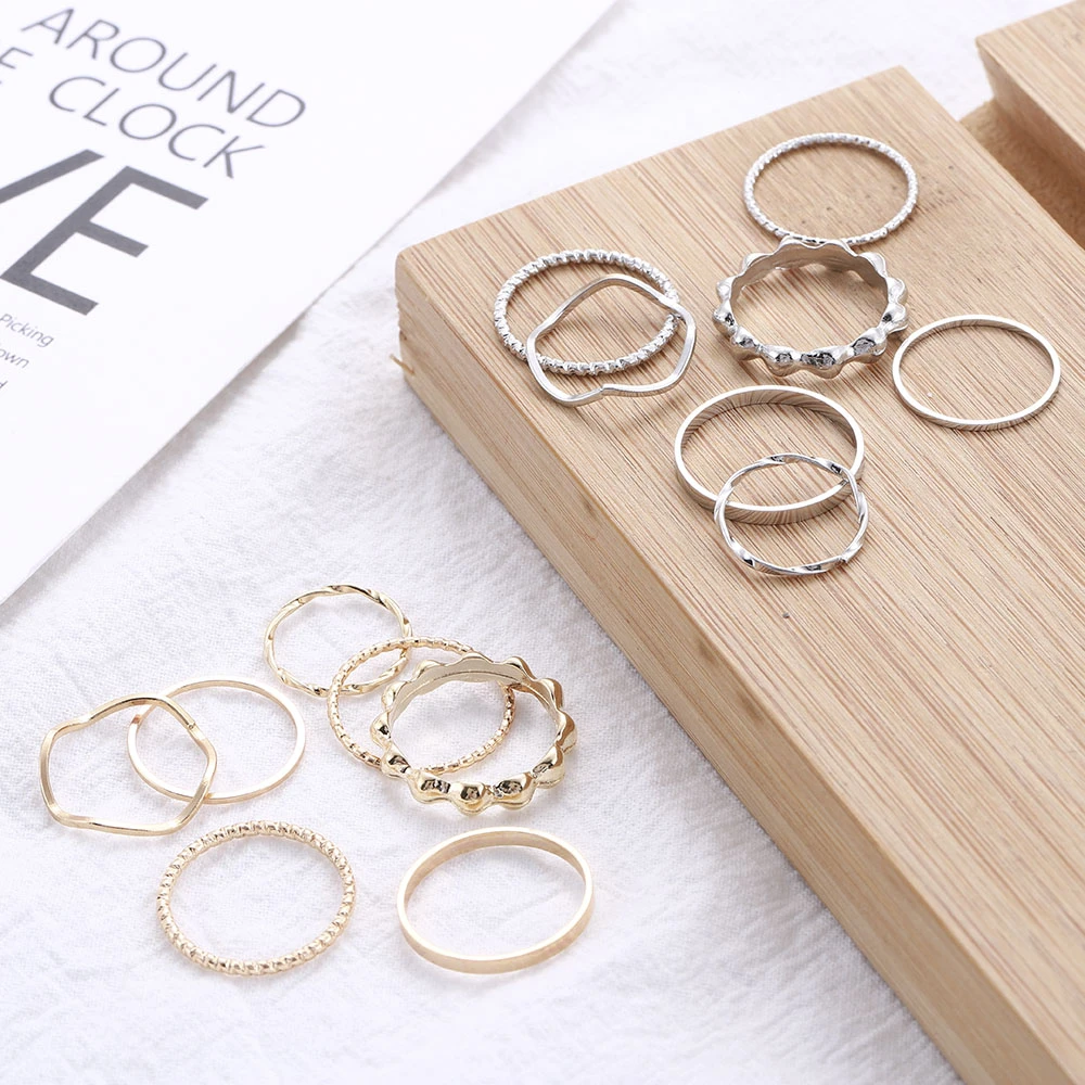 overschot Eigenlijk band Koreaanse Populaire Sieraden Accessoires Temperament Multi Layer Ring  Geometrie Zes Stuk Vrouwen Ring Mooie Vinger Metalen Accessoires|Ringen| -  AliExpress