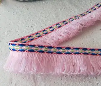 Pink 3 см Широкий Белый Черный Розовый вышитое цветочное кружево ткань отделка ленточный пошив аппликация воротник Бахрома Кисточкой платье Декор - Цвет: Pink