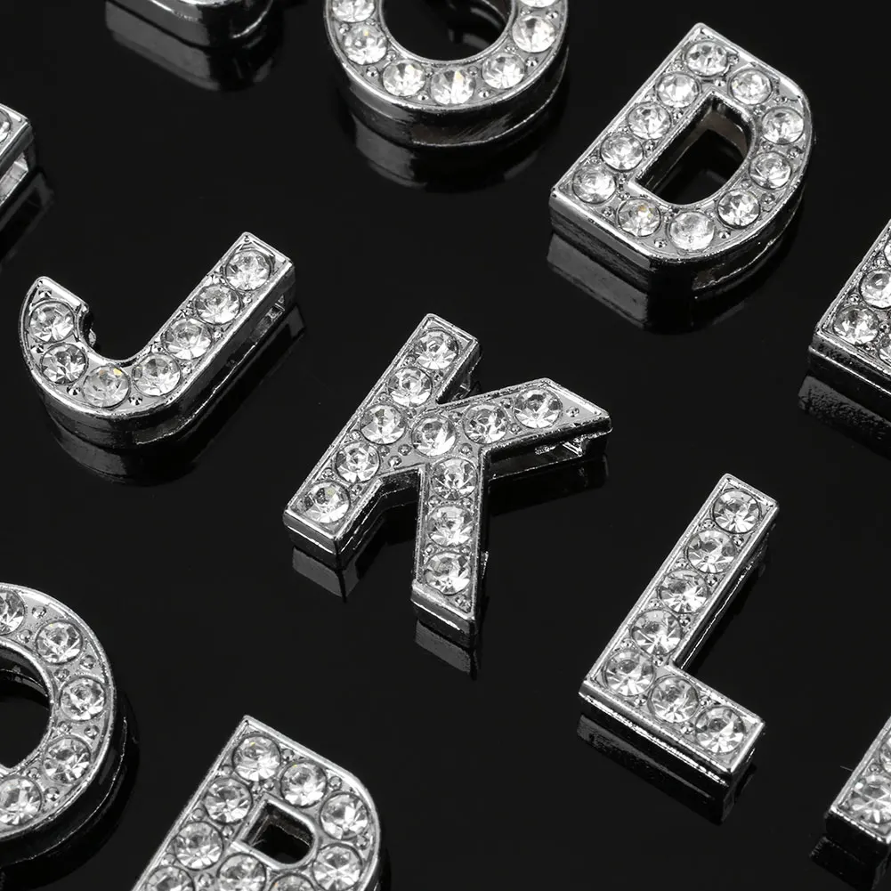 Серебряный горный хрусталь алмаз DIY A-Z набор букв буквы алфавита Шарм для изготовления ювелирных изделий домашнее украшение для бара и вечеринки 26 шт