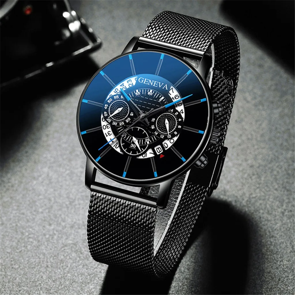 

Men Stainless Steel Mesh Thin Quartz Watch Fashion Casual Outdoor Sports Wristwatch Analog Male Calendar Clock Relogio Masculino