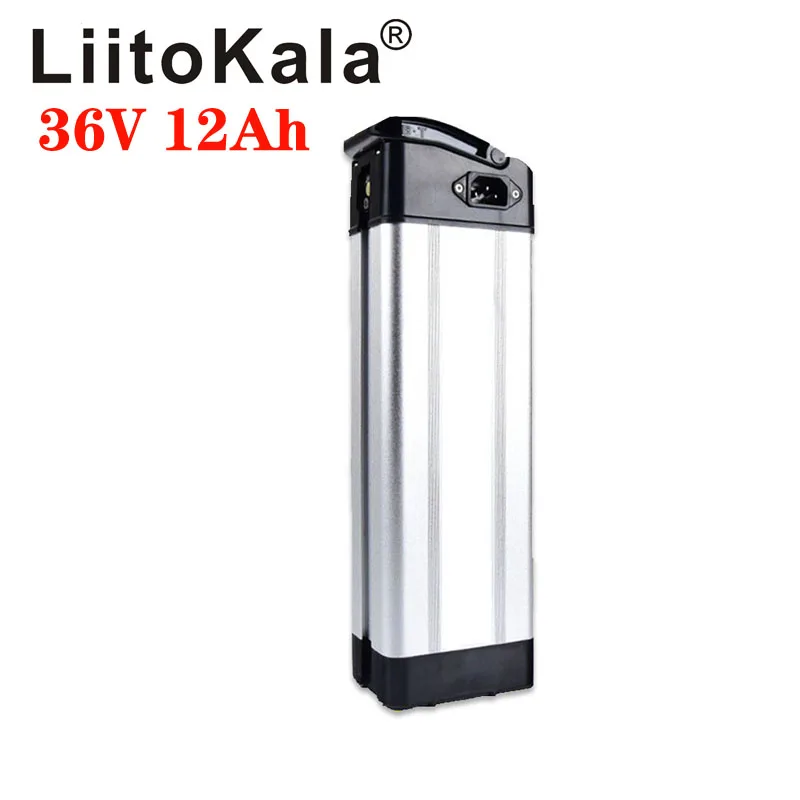 US $117.76 LiitoKala 36V 12AH Silver fish style Electric Bike battery 36V 500W lithium battery with Aluminum case