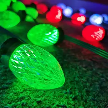 

50pc addressable RGB S24 S20 C7/C9 DC12V WS2811 LED Christmas pixel string light;6inches(15cm) spacing;GREEN wire;IP68;pigtials