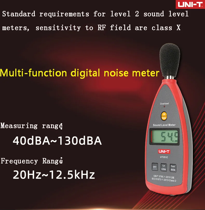 UNI-T UT351C измеритель шума Цифровой уровень звука измерение объема децибел измеритель шума тест детектор