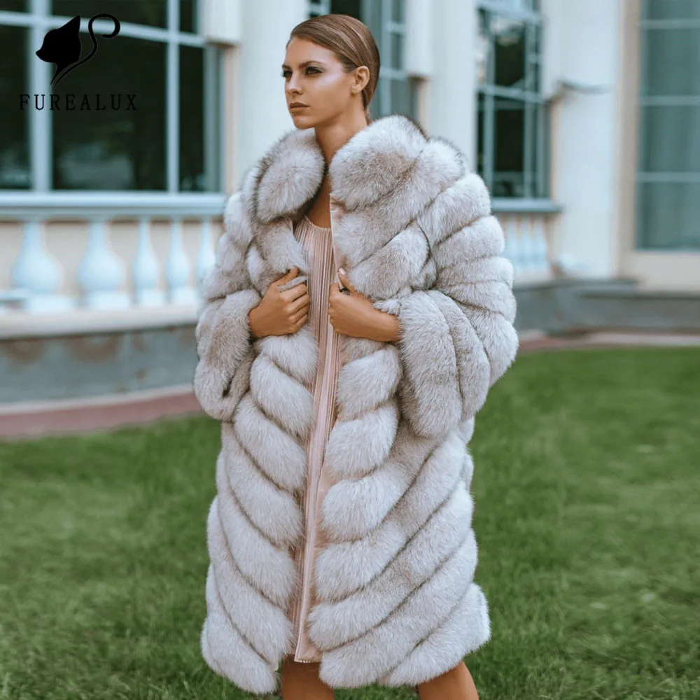 

Customized Winter Full Pelt Genuine Leather Jacket For Women's New Design Plus Size High Quality Handmade Clothing Fox Fur Coats