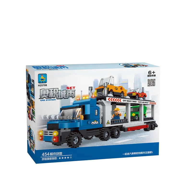 

AUSINI 25708 City Series Trailer Bus Building Blocks Children'S Educational DIY Assembled Toys Gift