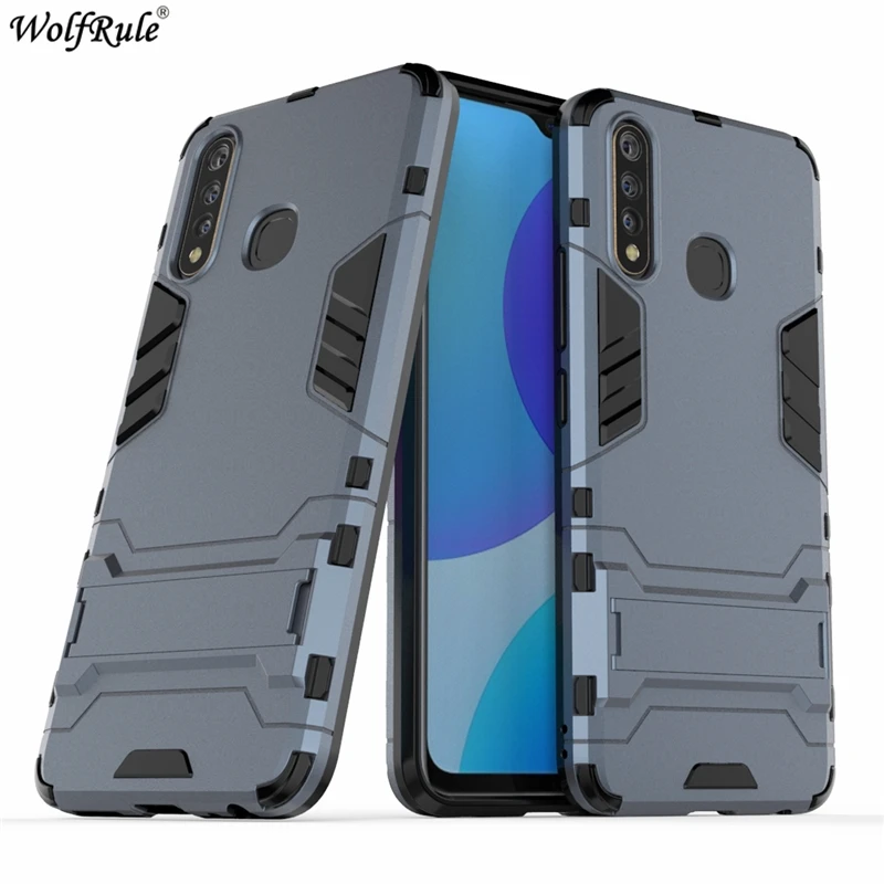 Wolfrule For Cover Vivo Y19 Case Vivo U3 Shockproof Rubber Silicone Armor Hard Back Phone Case For Vivo Y19 Cover Fundas Vivo U3