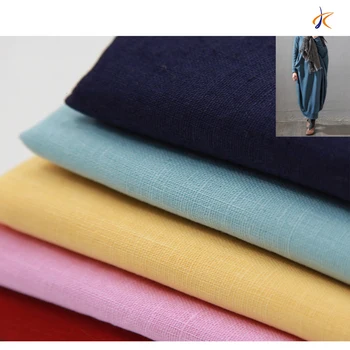 

SCXLC47# Medium and thick linseed cotton fabric dyed shirt skirt skirt trousers spring and summer plain fabric wholesale