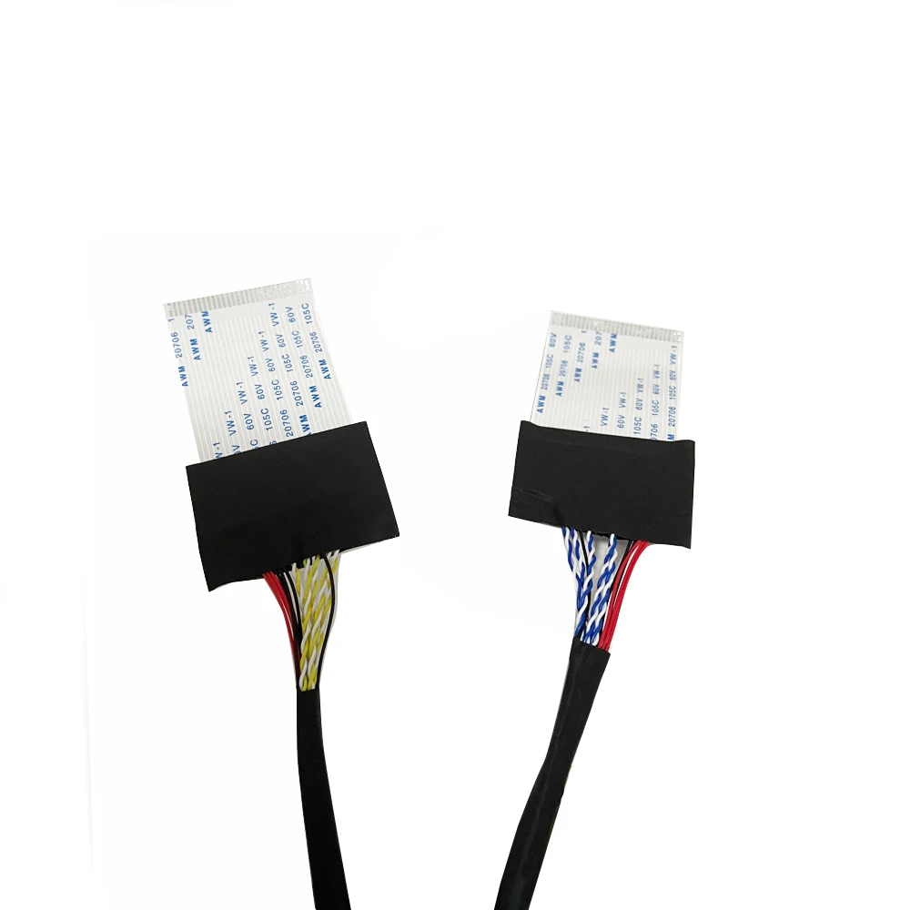 LVDS cable kit 15pcs for 10-65inch screen 20pin 30pin 40pin 51pin 6bit 8bit Commonly used screen cable for TV repair modification