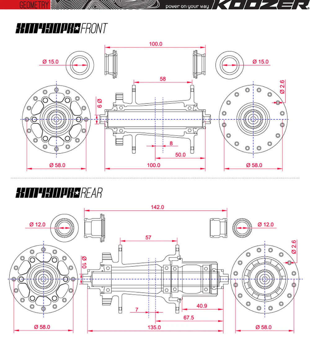 Koozer XM490 концентратор MTB горный велосипед концентратор задний 10*135 мм QR100* 15 12*142 мм прямой через 32 отверстия дисковый тормоз велосипед XD концентратор