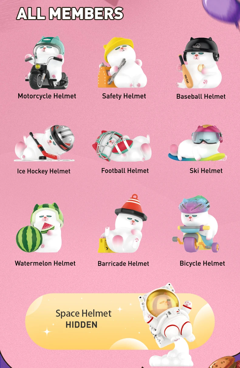 - Blind Box Popmart ViViCat ART TOY STORE Figurines Pop mart ViViCat Helmet Series - Blind Box Popmart ViViCat ART TOY STORE Figurines Pop mart ViViCat Helmet Series