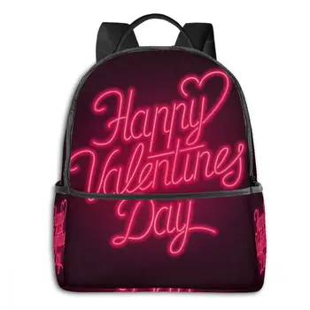 

Backpack Women Fashion Shoulder Bag Happy Valentines Day Sign School Bag For Teenage Girl Boy Children Backpacks Travel Bag