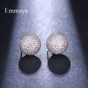 

Emmaya Most Popular Minimalism Semi-Circular Shape zircon Female Fashion Dinner First Choice Simplicity Stud Earrings