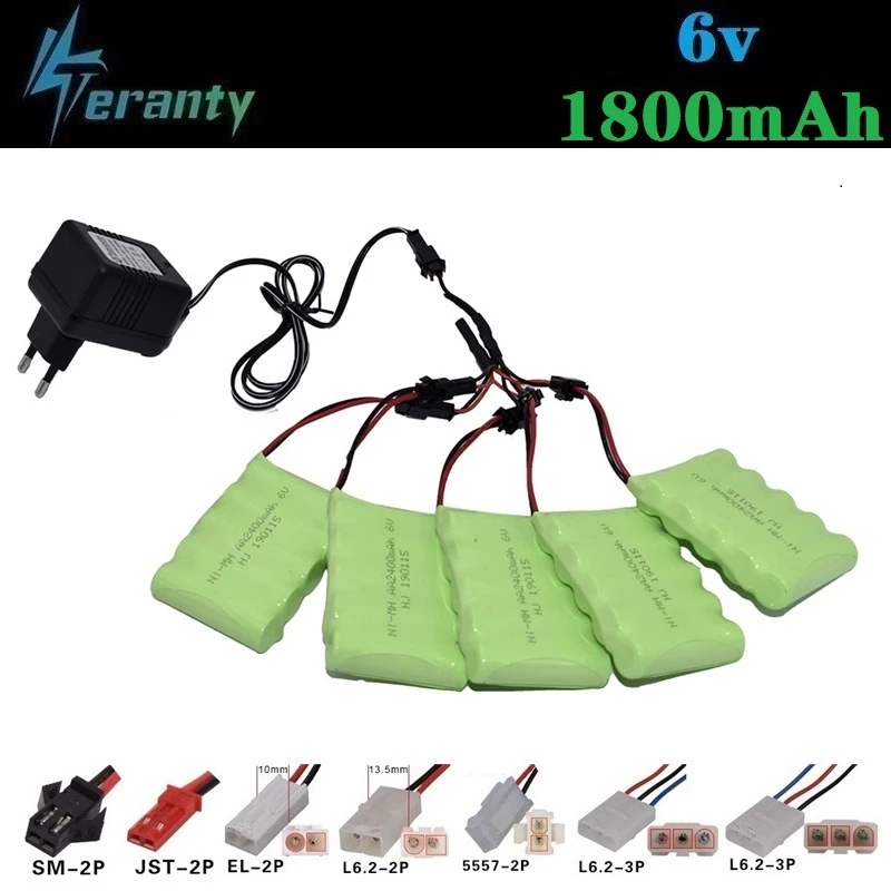 

(SM Plug) Ni-MH 6v 1800mah Battery Charger Sets For Rc toys Cars Tanks Robots Boats Truck Guns AA 6v Rechargeable Battery Pack