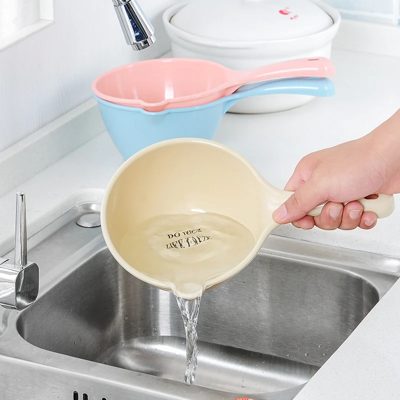 

Household Plastic Long Handle Scoop Can Be Hung Kitchen Cooking Water Spoon Baby Shower Water Spoon Kitchen Accessories K1059 D