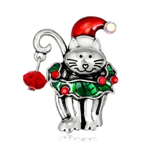 Одежда с героями мультфильмов, красная шляпа, клоун, кошка, брошь для женщин, детей, эмалированные броши на булавке, ювелирные изделия, рождественские животные, подарки, аксессуары