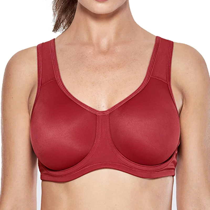 

Women's High Impact Sports Bra Plus Size Max Control Solid Underwire Active Running Work Out Sports Bra 34 36 38 40 42 C D DD E