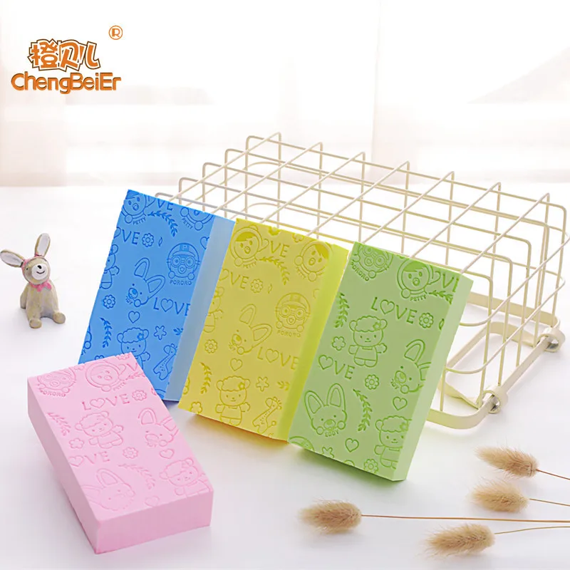 

Cheng bei er Infant Bath Device Rub Gray PVC Printed Sponge Children Bath Brush Rubbing Back Rubbing Bath Fuck Boxed