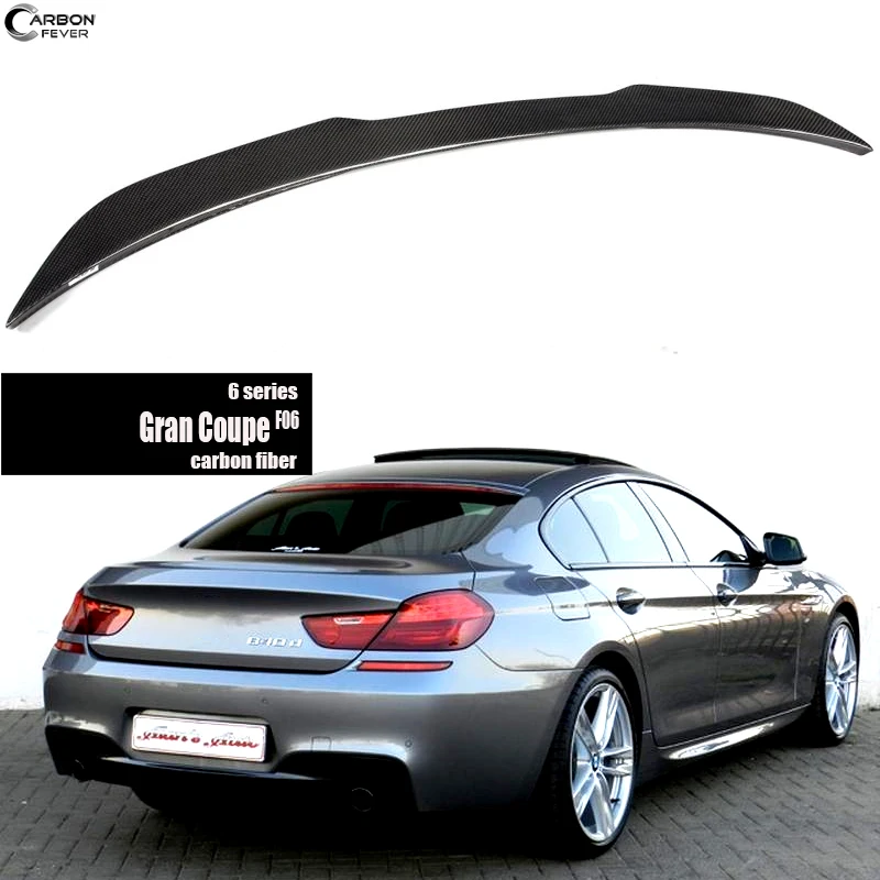 Глянцевая отделка 3*3 3K саржевого углеродного волокна задний спойлер для BMW 6 серии