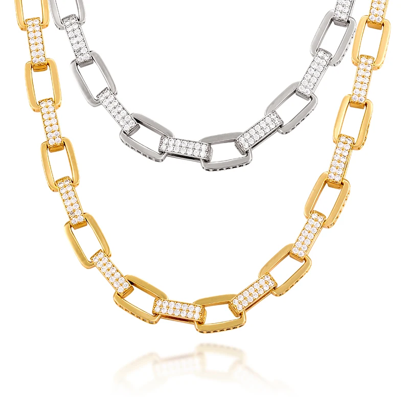 Grote Cubaanse Kettingen Bling Lced Out Gold Miami Link Ketting Met Aaa