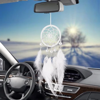 

Car Pendant Auto Rearview Mirror Styling Ornament Feather Decoration Heptagram Decor Dream catcher Home Catcher Wind Chimes gift