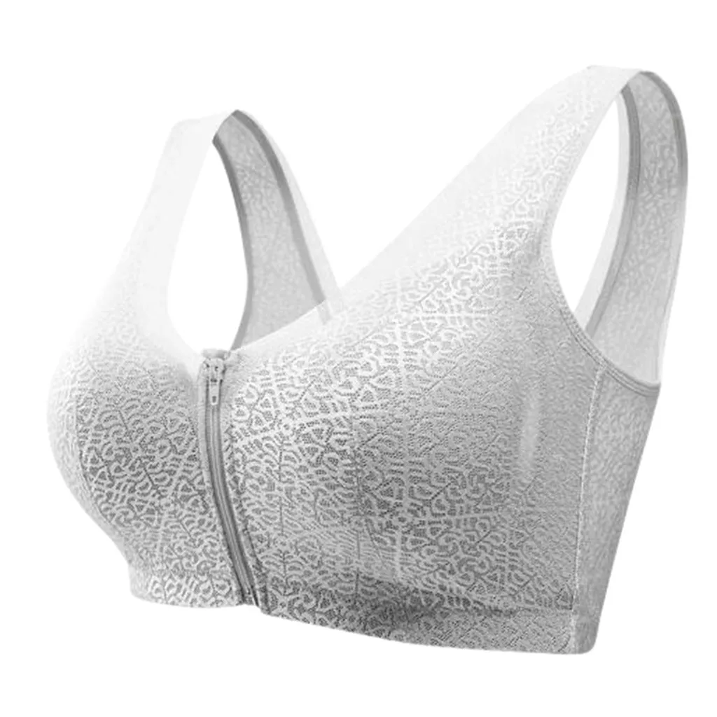 front zipper closure wirefree extra breathable silk bra