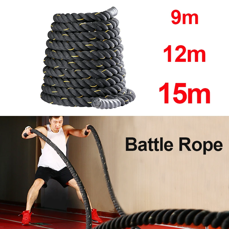 Geboorteplaats Port strottenhoofd 9M/12M/15M Fitness Battle Rope Crossfit Heavy Workout Touwen Voor Gym Thuis  Bodybuilding Power verbeteren Strenght Training Apparatuur|Springtouwen| -  AliExpress