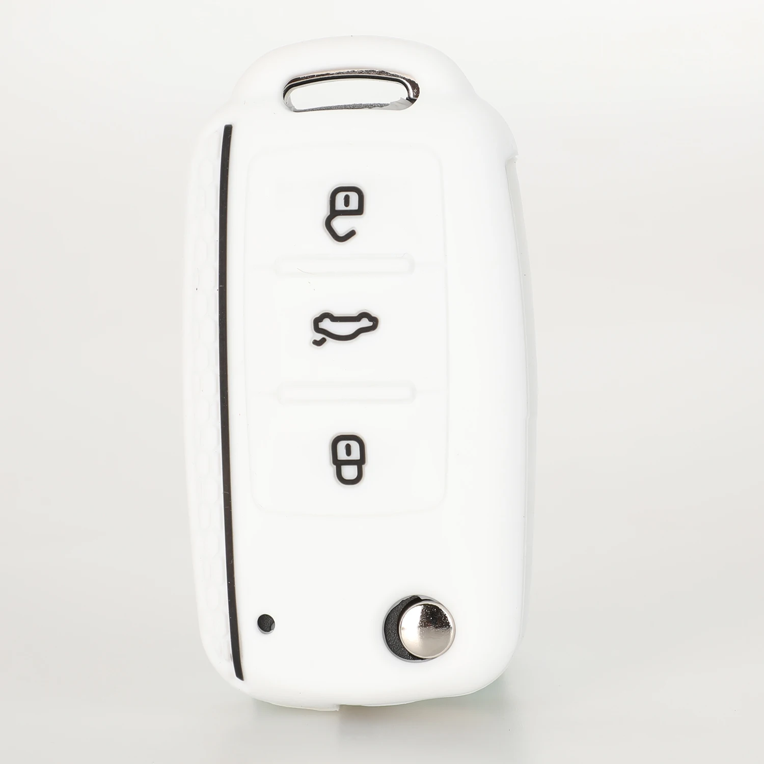 white Jingyuqin 10 шт. силиконовый дистанционный чехол без ключа для VW Caddy Golf Jetta Polo Passat Scirocco Tiguan для Skoda Octavia Seat 3B - Название цвета: white