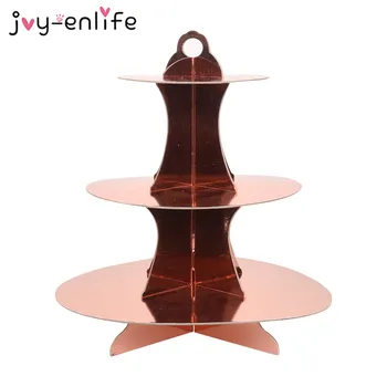 

Rose Gold 3-layer Cake Stand Wedding Engagement Party Cupcake Stand Birthday Parties Decoration kid adult Bridal Shower Supplies
