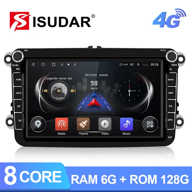 $232.04 Isudar 2 Din 4G Android Car Radio Multimedia For VW/Volkswagen/POLO/Golf/Skoda/Seat/Leon/PASSAT B6 Auto GPS Carplay RAM 6GB