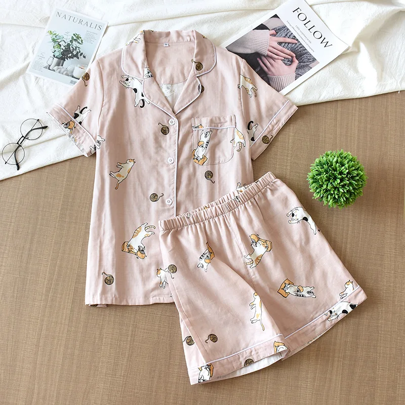 Cotton Short Sleeves Men Pajama Sets 
