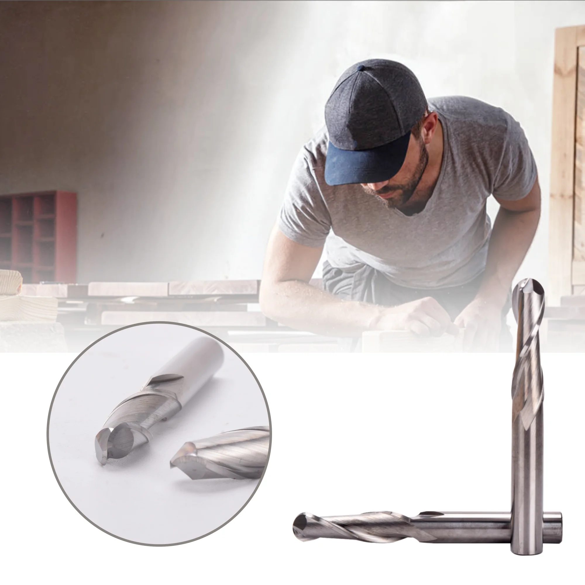 

UCHEER 1pc 4/8/10mm 2 Flutes Spiral with blade Milling Cutter CNC End Mill router bit for MDF wood tungsten carbide tool