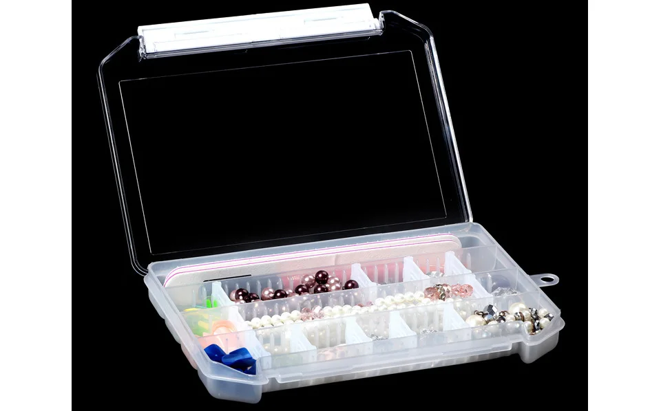 Прозрачные инструменты для ногтей 24 сетки отделка ящиков для хранения пылезащитный Мини сверлильный ящик коробка для ювелирных изделий Съемная многофункциональная коробка