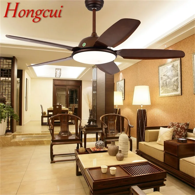 

Hongcui Modern Ceiling Fan With Lamp Kit With Remote Control 3 Colors LED Fan Light for Home Dining Room Bedroom Living Room