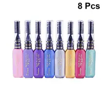 8 шт. одноразовая краска для волос, полезный крем-краска для волос, временная цветная ручка для волос, Быстросохнущий цветной карандаш для женщин и девушек, салон