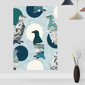 

Retro Nordic Art Poster pattern Penguin Polka Canvas Print Home Decor Wall Art Decor No Frame