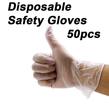 

Disposable PVC Safety Gloves Safety Gloves Home Kitchen Dining Transparent PVC Film Protective Safety Gloves Guantes Desechables