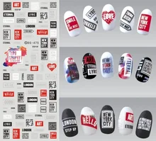 خطابات أنماط! رسومات أظافر مانيكير نقل المياه لصائق زينة تصميم مسمار ملصقا للأظافر نصائح الجمال(China)