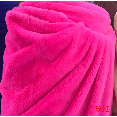 Имитация кроличьего меха ткань одежда шарф Подушка Тильда счетчик дисплей ткань DIY игрушка короткая плюшевая ткань - Цвет: fuschia