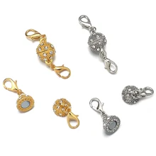 

2pcs/Lot Crystal Strong Magnetic Clasps With Lobster Clasps Connectors For Necklaces Bracelets Clasp Hooks DIY Jewelry Findings