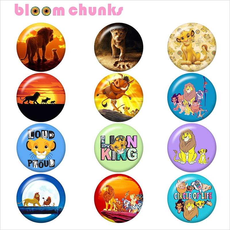 

Lion King 2019 Round photo glass cabochon demo flat back Making findings 12mm/18mm/20mm/25mm TL4206