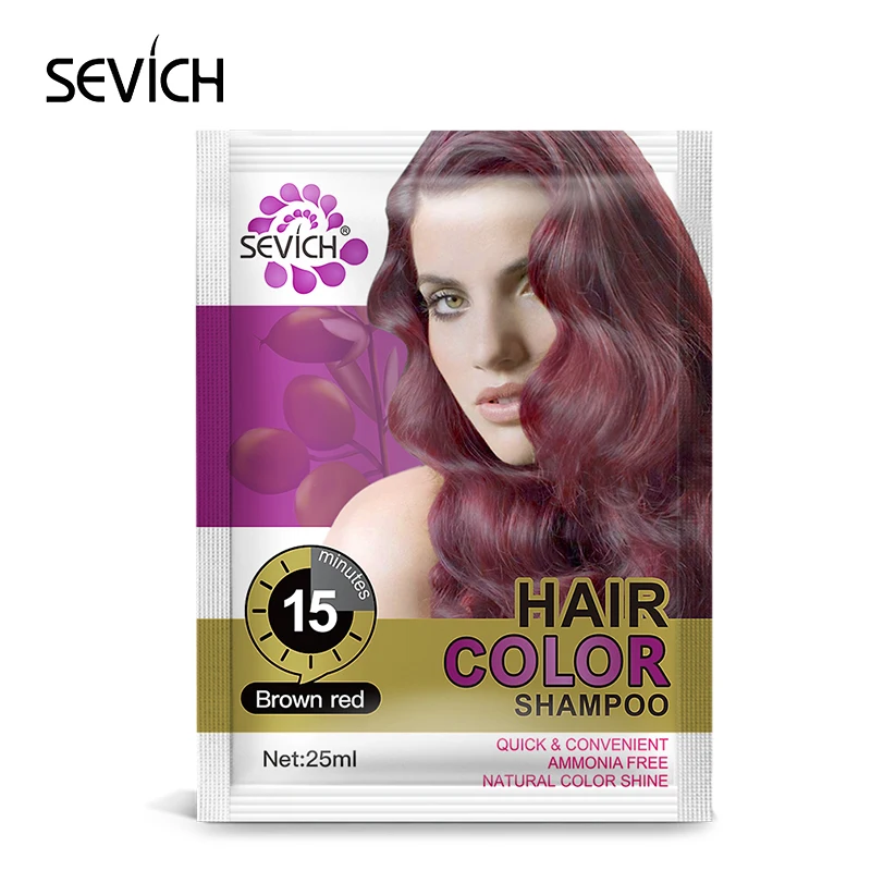 Sevich шампунь для окрашивания волос 5 шт./лот 15mis увлажняющий шампунь для окрашивания волос натуральный органический временный краситель для волос - Цвет: Brown Red