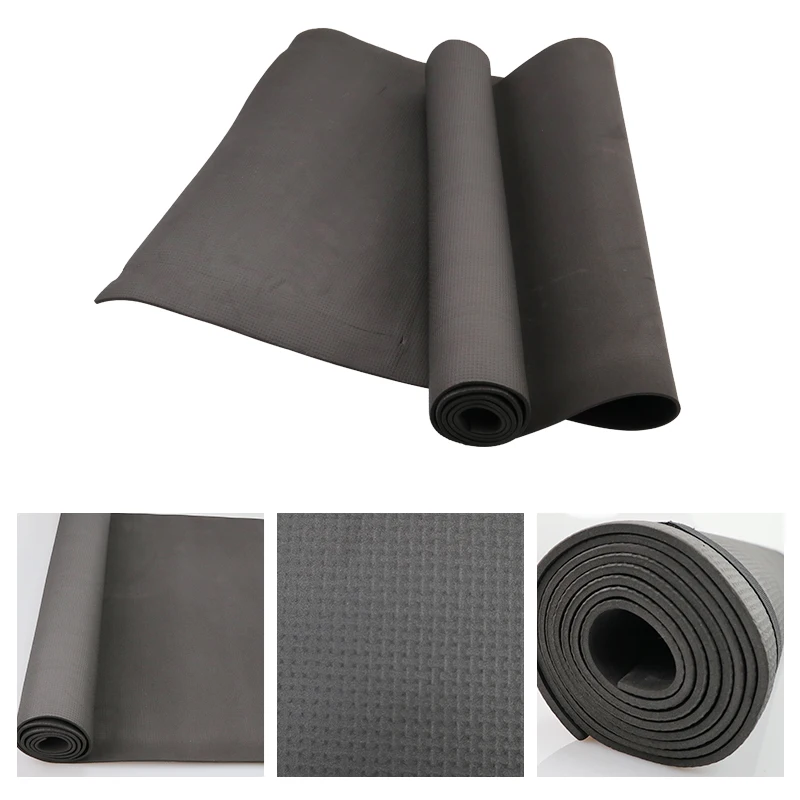 4 мм ПВХ коврики для йоги противоскользящая теряющая гимнастическая площадка ПВХ женский вес Коврик для йоги спорт Спорт упражнения здоровье фитнес одеяло - Цвет: Черный
