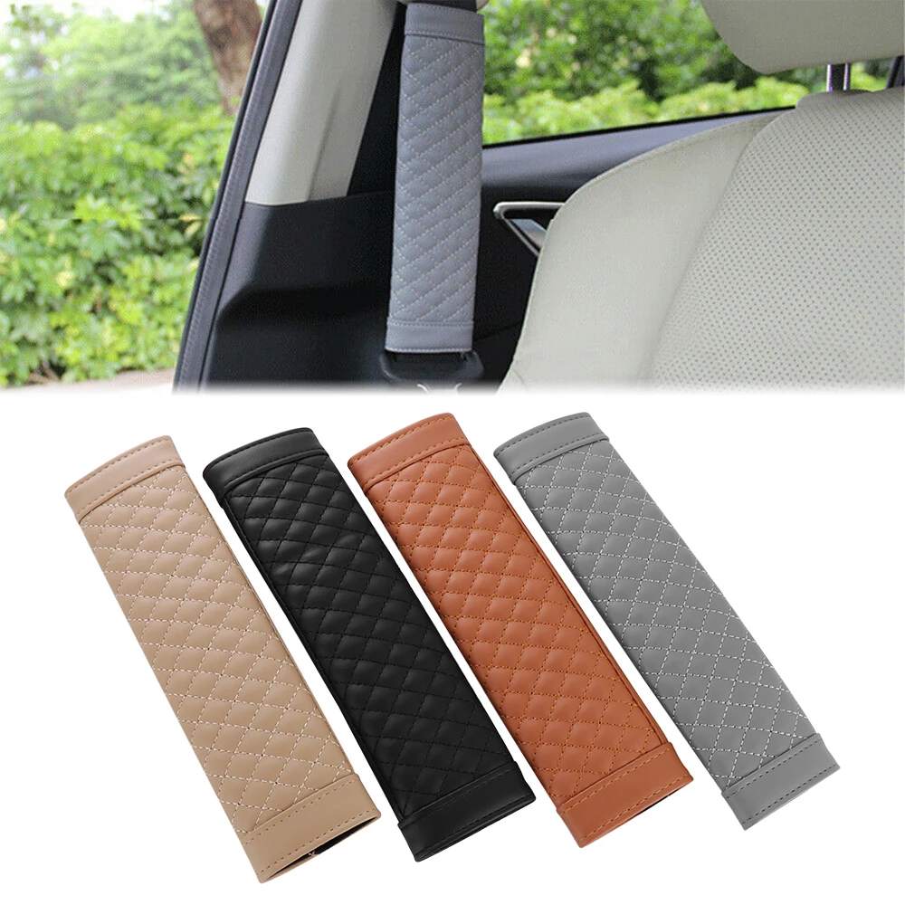 

1 Pair Faux Leather Car Safety Seat Belt Pad Head Shoulder Protection Strap Cushion Auto Interior Accessories