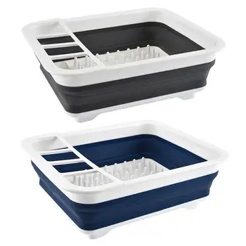 

Foldable Kitchen Dish Rack Cup Drainer Dry Tableware Organizer Bowls Holder