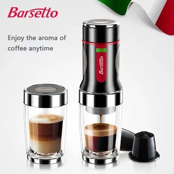 

Barsetto Portable Coffee Machine Manual Coffee Maker Capsule Coffees Machine Outdoor Travel Hand Press Espresso Powder Maker