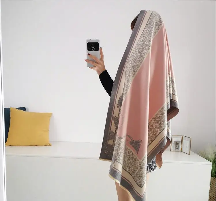

Sweet Cashmere Scarf Female Autumn and Winter Lengthened and Thickened Thermal Scarf Shawl Fashion 68121
