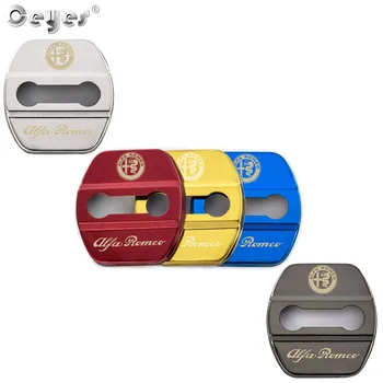 

Ceyes For Alfa Romeo Stelvio Emblems Car Styling Auto Door Lock Protection Covers Decoration Accessories Case Buckle Car-Styling