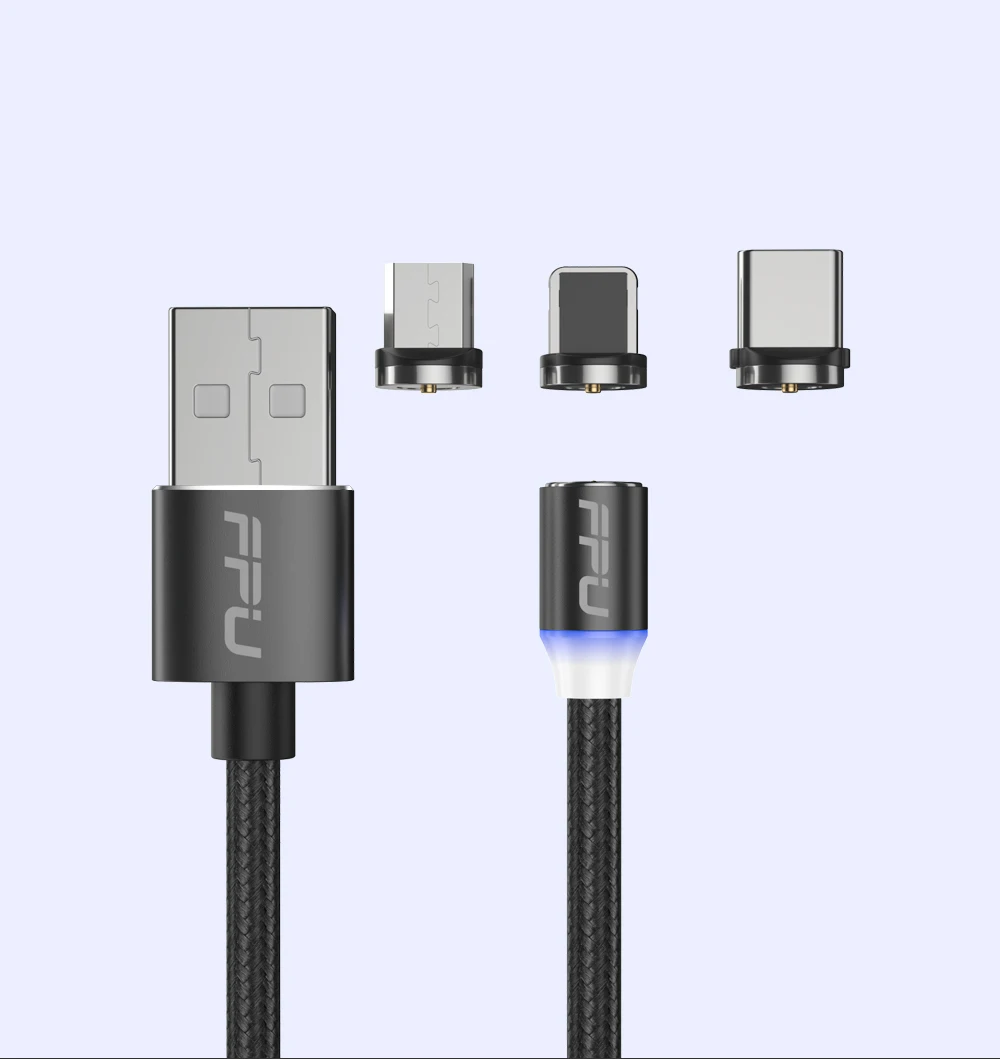 FPU Магнитный Micro usb type-C кабель для быстрой зарядки iPhone, samsung, Xiaomi, Магнитный зарядный шнур для мобильного телефона Android 3 м