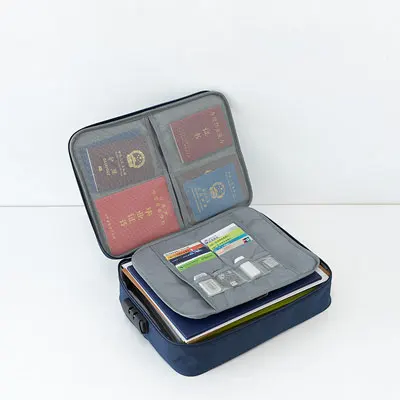 Type C Navy Password Сумка для офиса с паролем, многоцелевой портфель, полиэстер, A4, Сумка для документов, водонепроницаемая сумка для деловых поездок - Цвет: Type C Navy Password