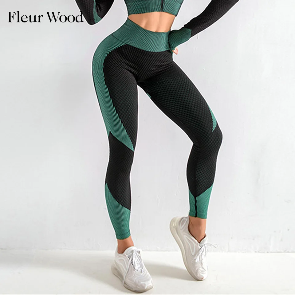 Женские леггинсы с эффектом пуш ап FLEUR WOOD спортивные штаны для тренировок фитнеса